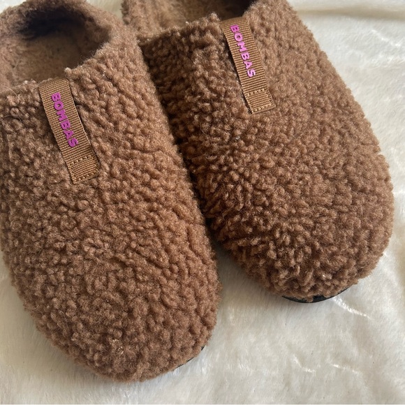 Bombas brown sunday fleece sherpa fuzzy wool slippers womens 8 - Picture 3 of 7